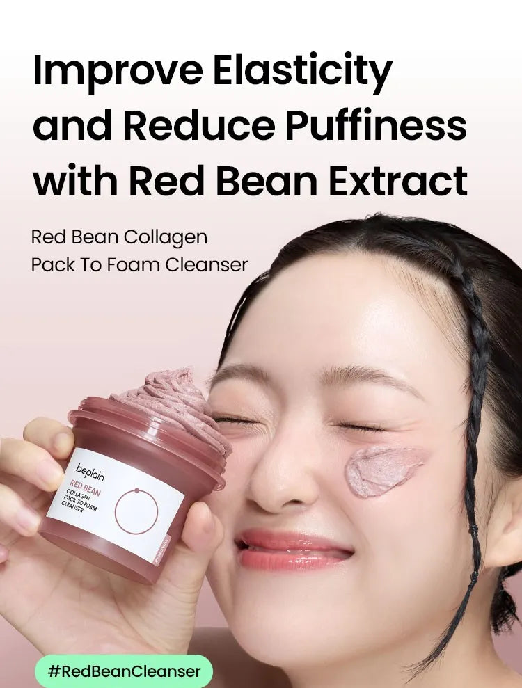 Red Bean Collagen Pack To Foam Cleanser - Clow Skincare