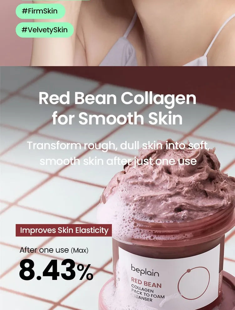 Red Bean Collagen Pack To Foam Cleanser - Clow Skincare